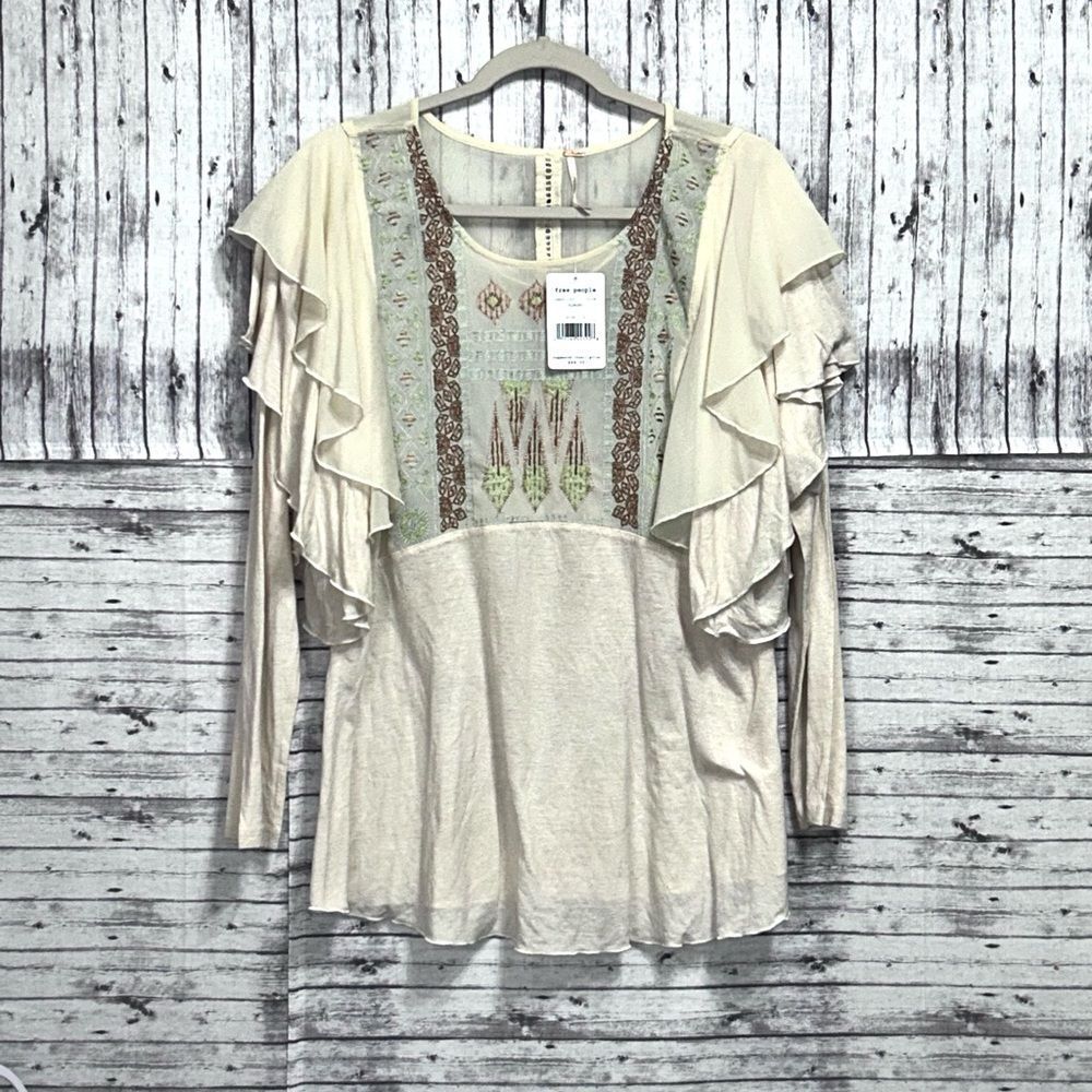 Free People La Cienega Embroidered Top